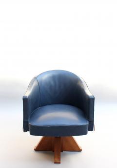 FINE FRENCH ART DECO SWIVEL DESK CHAIR ON A WALNUT BASE BY LELEU - 746002