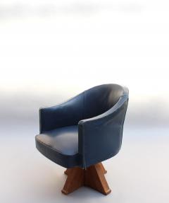 FINE FRENCH ART DECO SWIVEL DESK CHAIR ON A WALNUT BASE BY LELEU - 746006