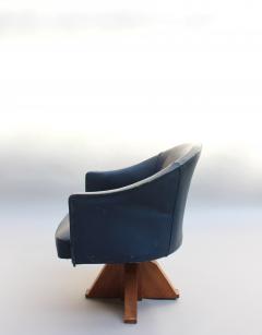 FINE FRENCH ART DECO SWIVEL DESK CHAIR ON A WALNUT BASE BY LELEU - 746009