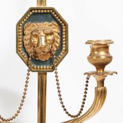 FINE PAIR OF ITALIAN ORMOLU WALL LIGHTS OR APPLIQUES IN THE FRENCH EMPIRE STYLE - 3510771