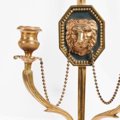 FINE PAIR OF ITALIAN ORMOLU WALL LIGHTS OR APPLIQUES IN THE FRENCH EMPIRE STYLE - 3510979
