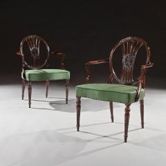 FINE PAIR OF NEO CLASSICAL GEORGE III ARMCHAIRS AFTER ROBERT ADAM - 2163457