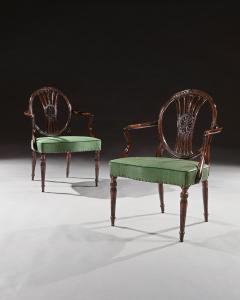 FINE PAIR OF NEO CLASSICAL GEORGE III ARMCHAIRS AFTER ROBERT ADAM - 2163458