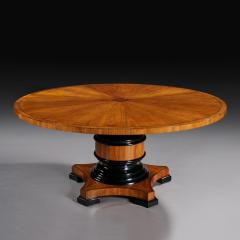 FINE QUALITY 5 1 2 FT CIRCULAR OLIVE WOOD AND EBONY DINING TABLE - 1756474