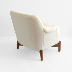 FINNISH SCANDINAVIAN MODERN MID CENTURY FAUX SHEEPSKIN LOUNGE CHAIR - 2412982