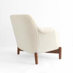 FINNISH SCANDINAVIAN MODERN MID CENTURY FAUX SHEEPSKIN LOUNGE CHAIR - 2412983