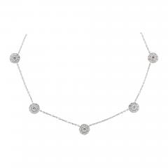 Diamond Clover 5 Station Drop Necklace, Pampillonia Jewelers