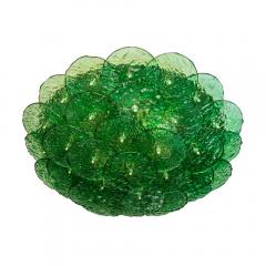 FLASH MOUNT MURANO EMERALD GREEN TEXTURED BLOWN DISC GLASS - 2133589