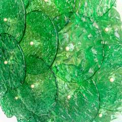 FLASH MOUNT MURANO EMERALD GREEN TEXTURED BLOWN DISC GLASS - 2133596