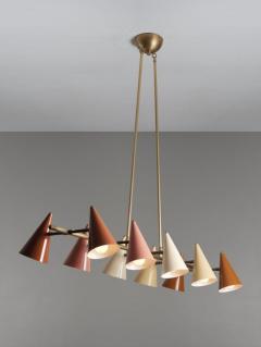 Glass Cone Shade Pendant Light Vintage Socket Ebonized Brass