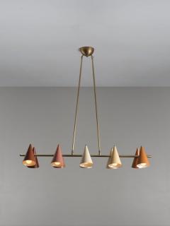 FLOTILLA Chandelier in Brass and Terracotta Enamel - 2943899