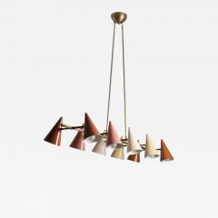 FLOTILLA Chandelier in Brass and Terracotta Enamel - 2948907