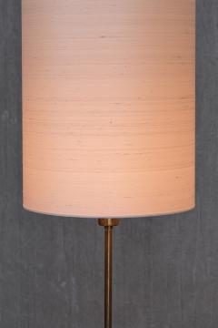 FMK Belysning Swedish Modern Floor Lamp in Brass Cream Silk FMK Belysning Sweden 1950s - 4510315