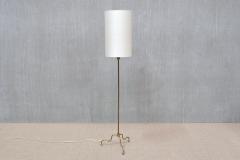 FMK Belysning Swedish Modern Floor Lamp in Brass Cream Silk FMK Belysning Sweden 1950s - 4510316