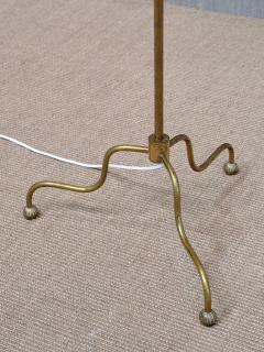 FMK Belysning Swedish Modern Floor Lamp in Brass Cream Silk FMK Belysning Sweden 1950s - 4510318