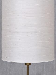 FMK Belysning Swedish Modern Floor Lamp in Brass Cream Silk FMK Belysning Sweden 1950s - 4510320