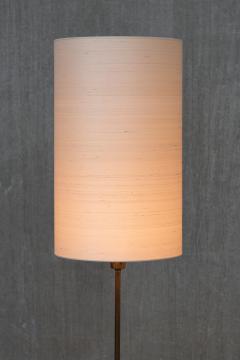 FMK Belysning Swedish Modern Floor Lamp in Brass Cream Silk FMK Belysning Sweden 1950s - 4510321