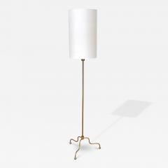 FMK Belysning Swedish Modern Floor Lamp in Brass Cream Silk FMK Belysning Sweden 1950s - 4511469