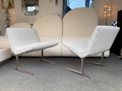 FORMANOVA Milano Pair of Slipper Chairs Boucl Fabric by Formanova Italy 1960s - 2229487