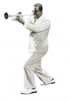 FRAMED LOUIS ARMSTRONG PHOTOGRAPH WITH AUTHENTIC AUTOGRAPH - 4698205
