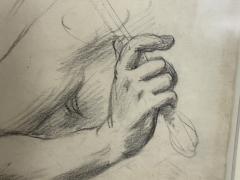 FRAMED MODERN STUDY OF HANDS DRAWING SIGNED DATED - 4283056