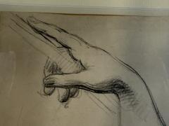 FRAMED MODERN STUDY OF HANDS DRAWING SIGNED DATED - 4283058