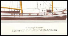 FRANK R CREVIER Ink and Watercolor of Royal Navy Ship H M Bridge Badger FRANK R CREVIER - 3880426