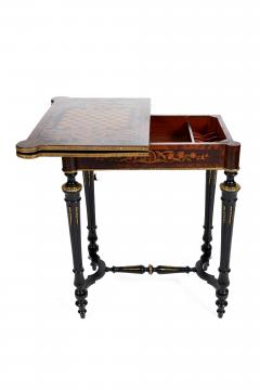 FRENCH 19TH CENTURY LOUIS PHILLIPHE INLAID GAME SIDE TABLE  - 1239843