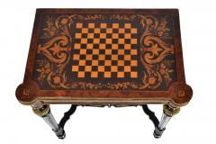 FRENCH 19TH CENTURY LOUIS PHILLIPHE INLAID GAME SIDE TABLE  - 1239845