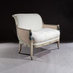 FRENCH 19TH CENTURY ORIGINAL PAINTWORK SECOND EMPIRE MARQUISE LOVESEAT SOFA - 1756519