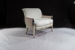 FRENCH 19TH CENTURY ORIGINAL PAINTWORK SECOND EMPIRE MARQUISE LOVESEAT SOFA - 1756520