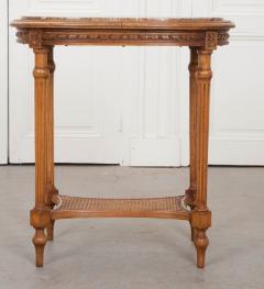 FRENCH 19TH CENTURY WALNUT LOUIS XVI TABLE WITH MARBLE TOP - 667293