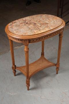 FRENCH 19TH CENTURY WALNUT LOUIS XVI TABLE WITH MARBLE TOP - 667299