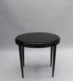 FRENCH ART DECO BLACK LACQUERED OVAL SIDE TABLE - 745990