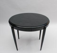 FRENCH ART DECO BLACK LACQUERED OVAL SIDE TABLE - 745991