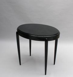 FRENCH ART DECO BLACK LACQUERED OVAL SIDE TABLE - 745992