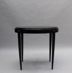FRENCH ART DECO BLACK LACQUERED OVAL SIDE TABLE - 745993