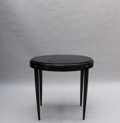 FRENCH ART DECO BLACK LACQUERED OVAL SIDE TABLE - 745994