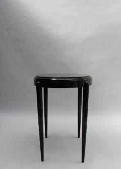 FRENCH ART DECO BLACK LACQUERED OVAL SIDE TABLE - 745995