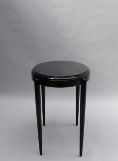FRENCH ART DECO BLACK LACQUERED OVAL SIDE TABLE - 745996