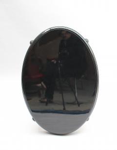 FRENCH ART DECO BLACK LACQUERED OVAL SIDE TABLE - 745997