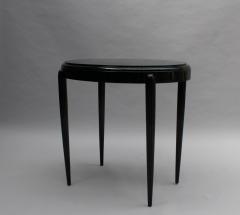 FRENCH ART DECO BLACK LACQUERED OVAL SIDE TABLE - 745998