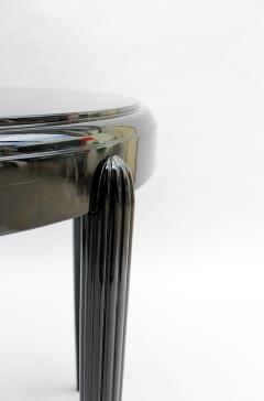 FRENCH ART DECO BLACK LACQUERED OVAL SIDE TABLE - 745999