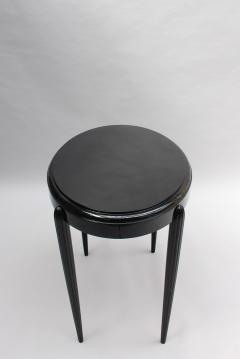 FRENCH ART DECO BLACK LACQUERED OVAL SIDE TABLE - 746000