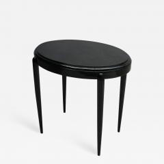 FRENCH ART DECO BLACK LACQUERED OVAL SIDE TABLE - 746387