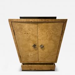 FRENCH ART DECO BURLWOOD BLACK ACCENT CABINET WITH NICKELED BRONZE HARDWARE - 4277146