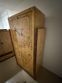 FRENCH ART DECO BURLWOOD CABINET WITH STYLIZED WOMAN WALKING PANTHER CABINET - 4271494