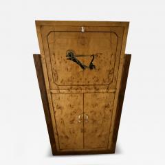 FRENCH ART DECO BURLWOOD CABINET WITH STYLIZED WOMAN WALKING PANTHER CABINET - 4277147