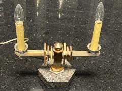 FRENCH ART DECO MODERNIST COPPER AND NICKEL BRONZE LAMPS - 3370366