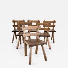 FRENCH BRUTALIST DINING CHAIRS SET OF 8 - 2382906